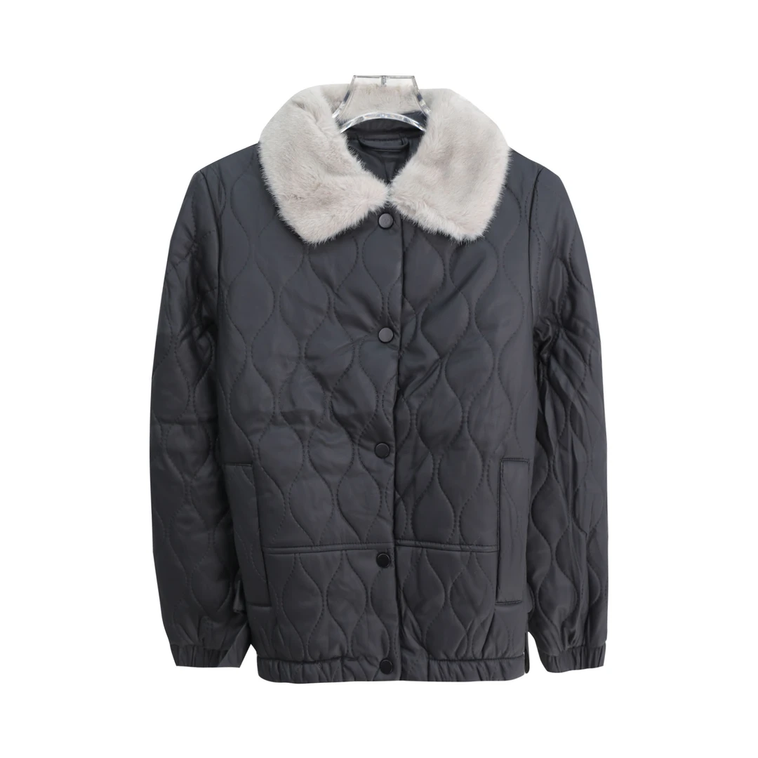 轻薄时尚减龄格纹单排扣加厚短款外套S5057