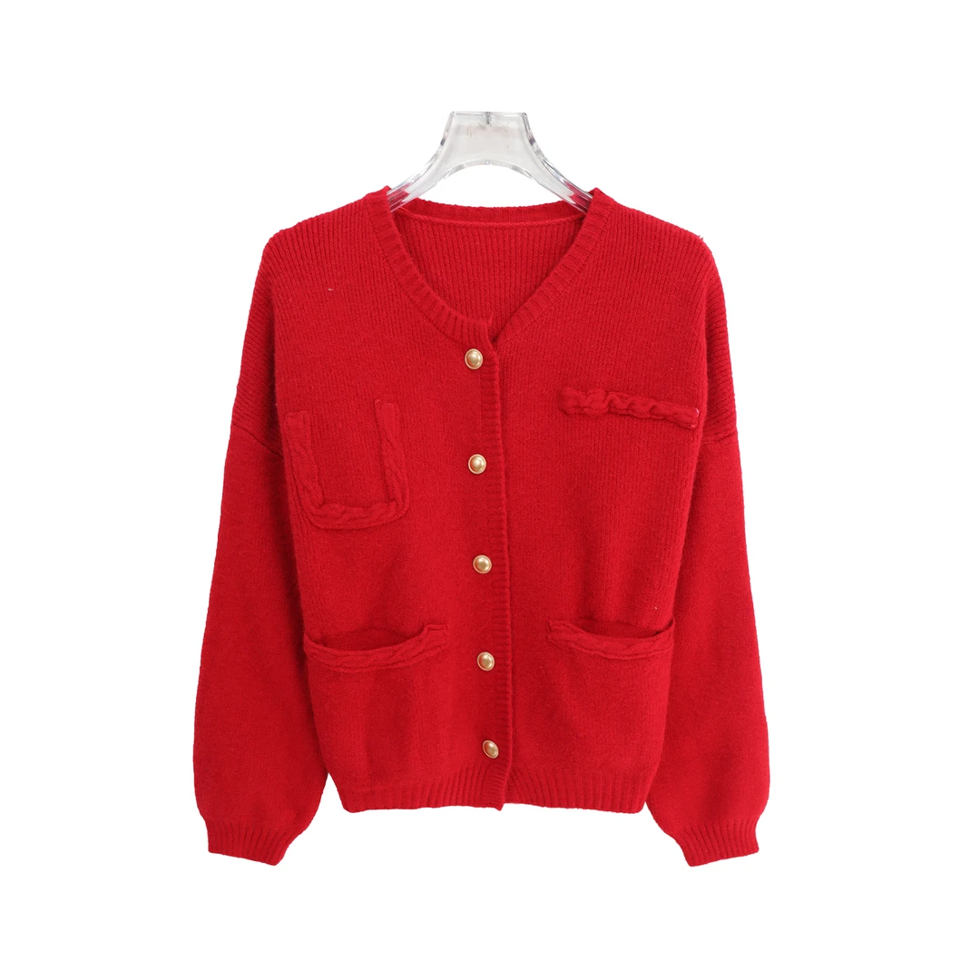 韩系高级感毛衣外套小香风针织开衫短上衣X27330