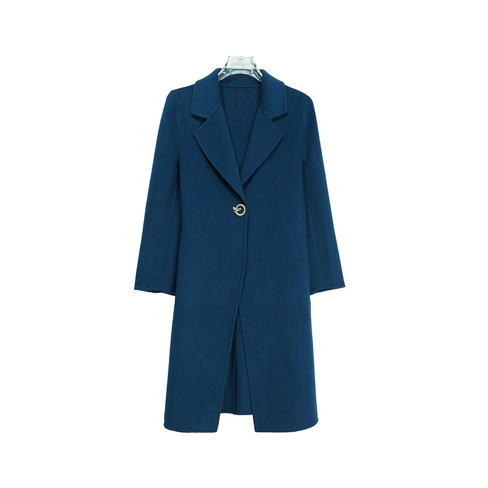 A21671【新款】独特设计感翻领金属扣气质外套大衣