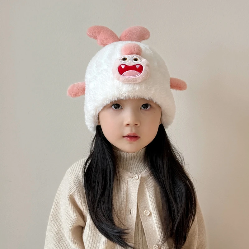 儿童帽子女款2025新款女童毛线帽宝宝围脖防寒女孩外出可爱保暖