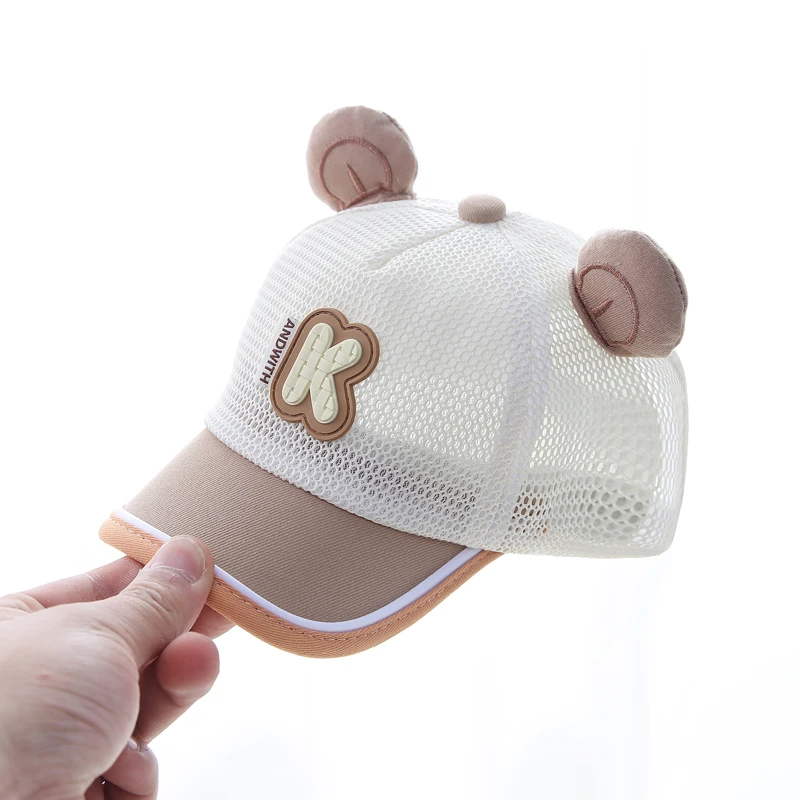 婴儿帽子夏季薄款棒球帽宝宝遮阳防晒帽夏天男童网眼鸭舌帽小孩帽