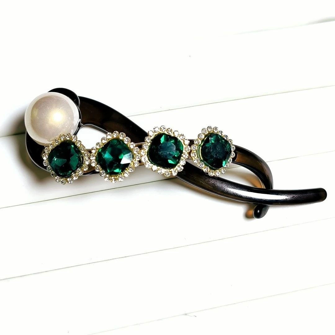 爆款优雅水砖扭扭夹水钻高级后脑勺盘发夹子法式百搭发夹