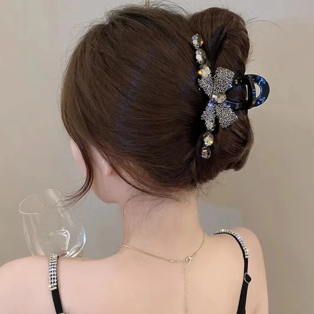 圳墨高端发饰非金属亚克力发饰 亚克力百搭蝴蝶结抓夹女后脑勺