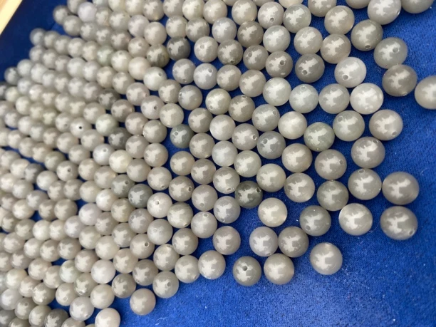 和田玉冰烟紫单珠8（拍一发十）多样性发一