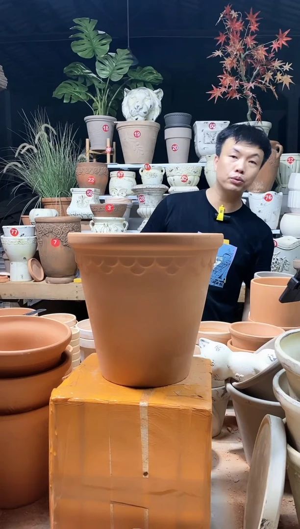 【闪购商品】缸1个25*23红陶巴洛克 无托