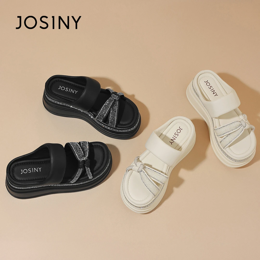 卓诗尼女鞋厚底松糕凉拖鞋2024夏季新款外穿百搭时尚增高坡跟凉鞋