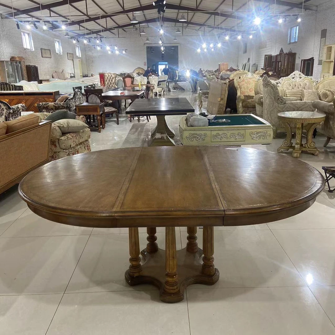 高端美式    椭圆餐桌圆餐桌有残     222-61-32     190*140*79