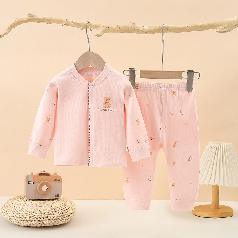 憨豆龙春季新款舒绒棉内衣套装宝宝秋衣秋裤衣服112043
