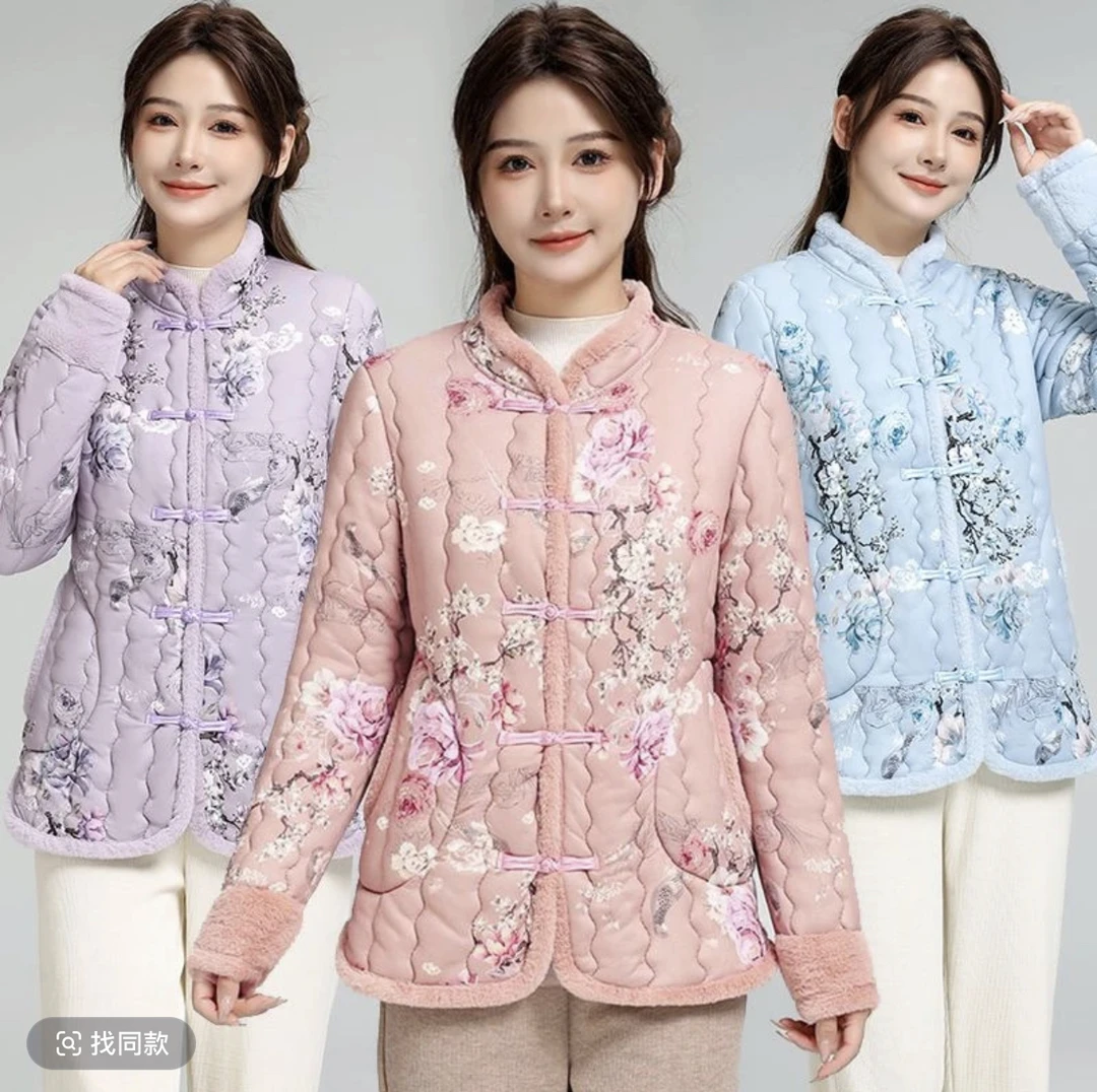 新中式女装棉服唐装棉衣中国风复古花棉袄国潮女士冬季爆款棉外套