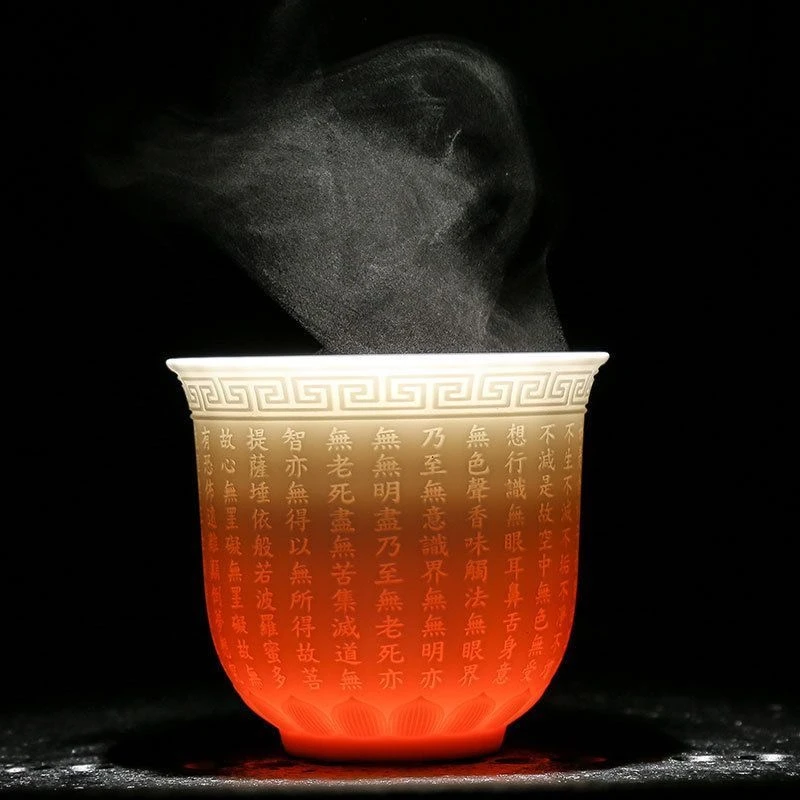 陶姿直播心经杯白瓷功夫品茗茶杯主人杯心经单杯陶瓷大号茶盏