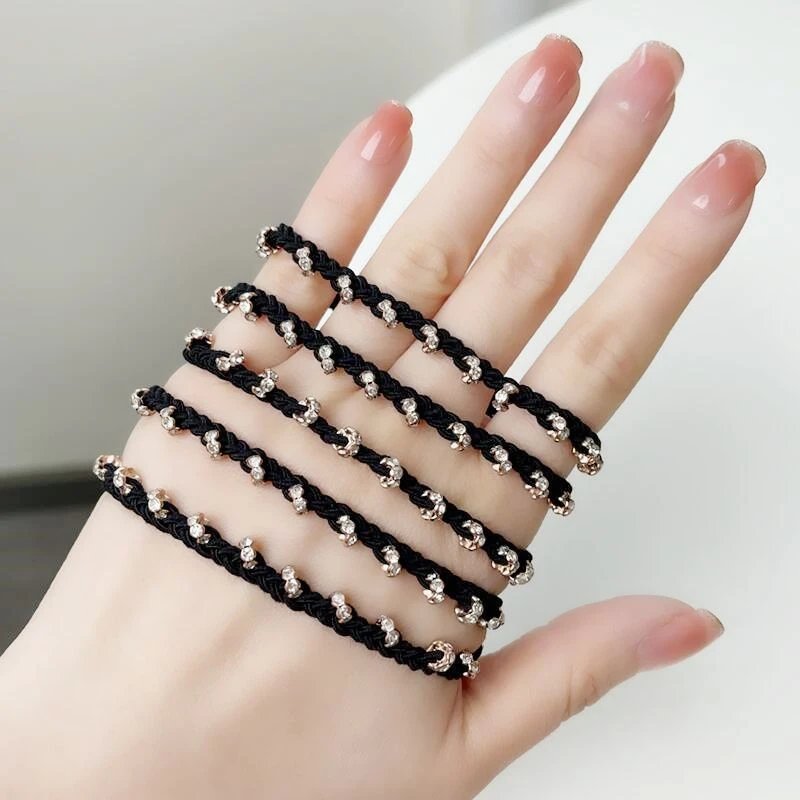 铁合金发饰 头绳小橡皮筋发圈女扎头发绳头饰带钻高级感气质韩版