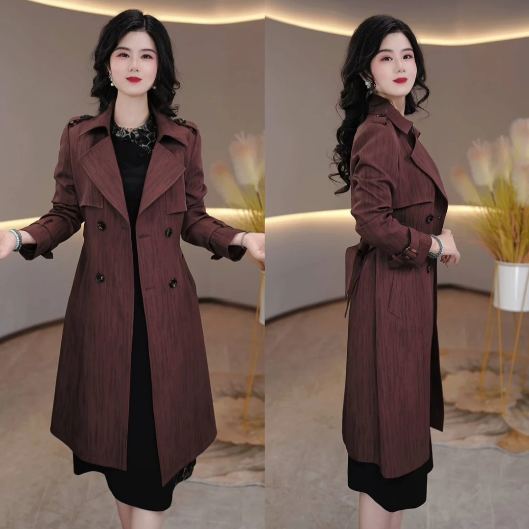 2024秋季新款中长款风衣外套时尚百搭修身洋气宝藏衣橱风衣M-4XL