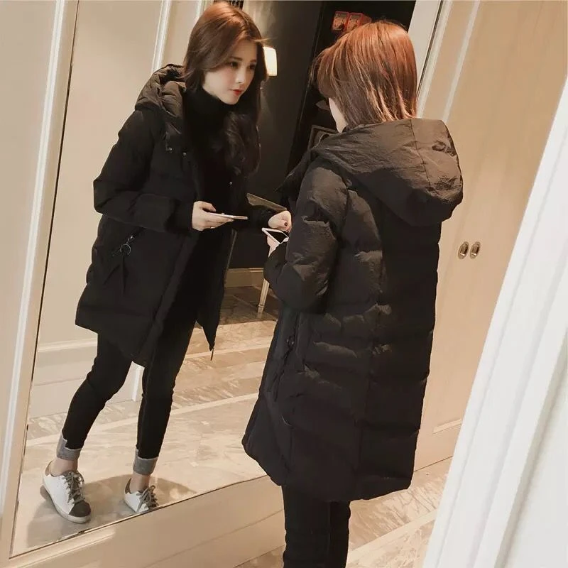 2023新款羽绒服服女中长款新款袄女冬季学生显瘦面包服原宿韩版加