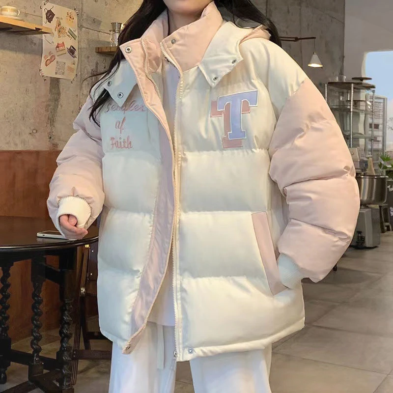 2023新款羽绒服服少女冬装韩版新款初中高中学生加厚保暖袄面包衣