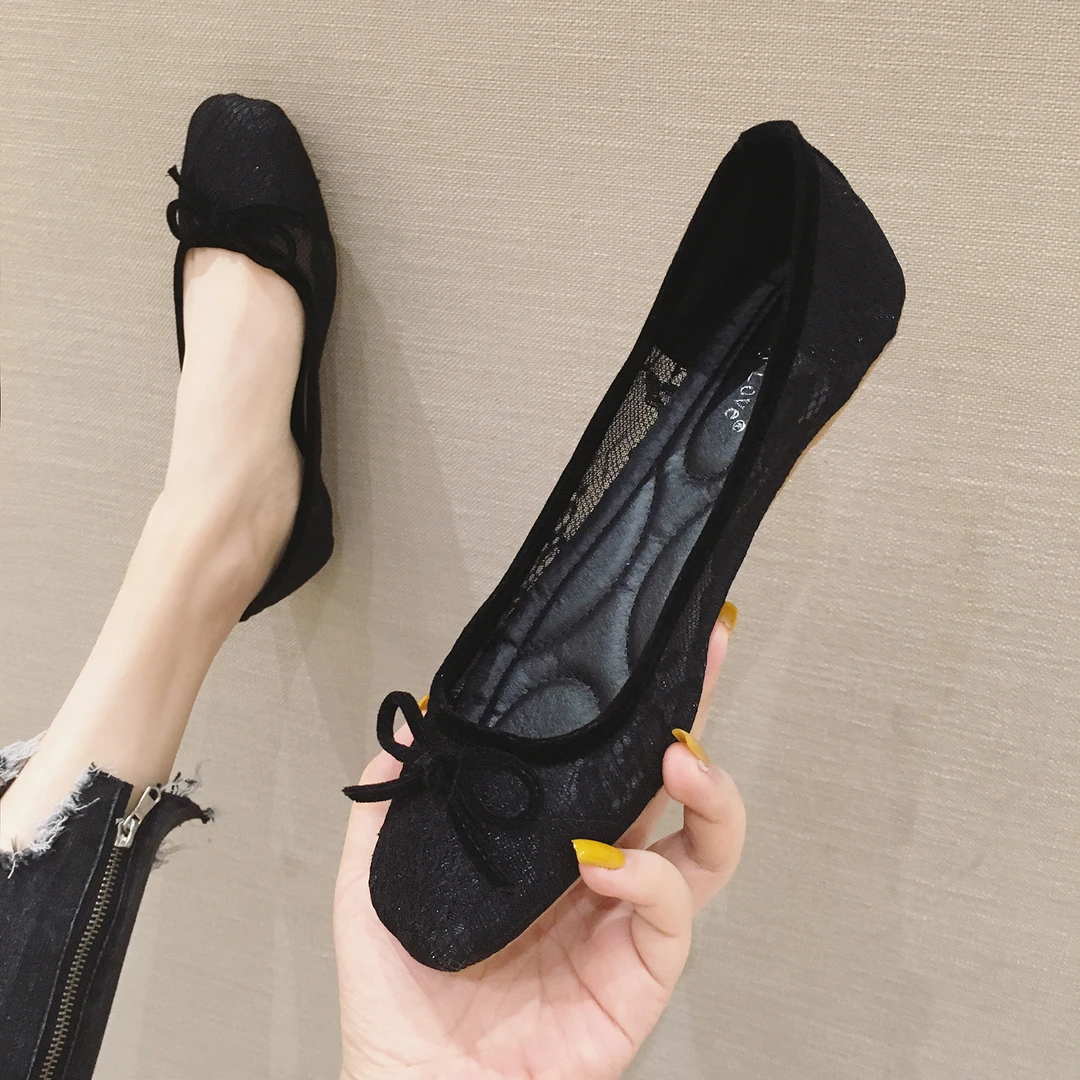 2025春季新款晚晚风仙女鞋平底单鞋女小香风豆豆鞋软底工作鞋大码