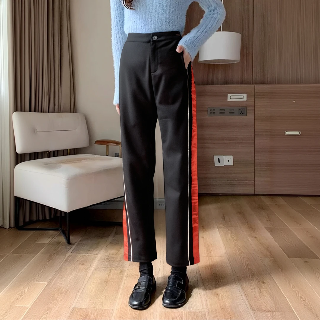 冬季运动风女针织九分裤(阔腿裤) #K7WI1828