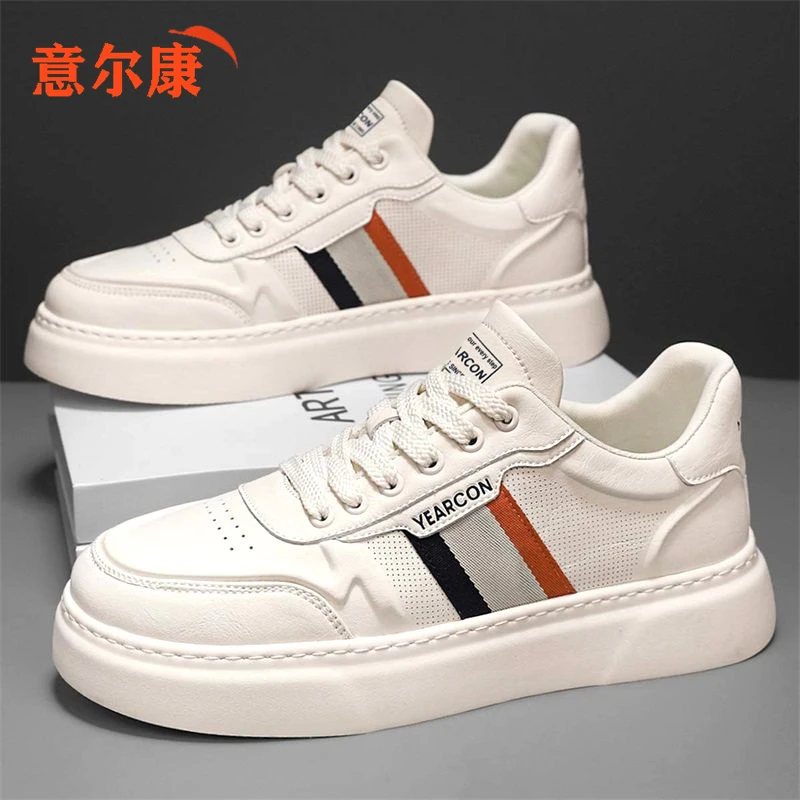 意尔康小白鞋男鞋春季百搭休闲轻便板鞋白色男款厚底运动平底潮鞋