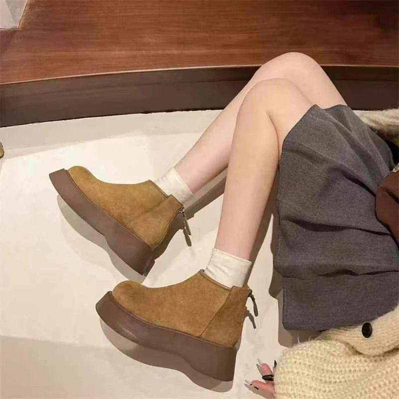 慧慧家新款拉链马丁靴