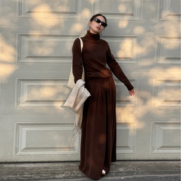 PURITY YH气质轻熟风针织套装裙秋冬百搭上衣时尚半身裙网红高腰