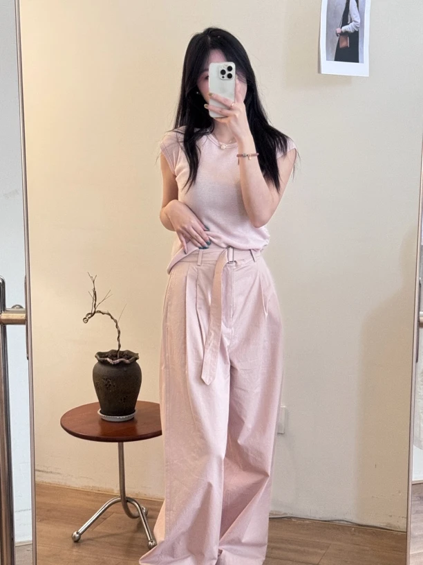 上衣套装背心夏季高腰宽松显瘦气质