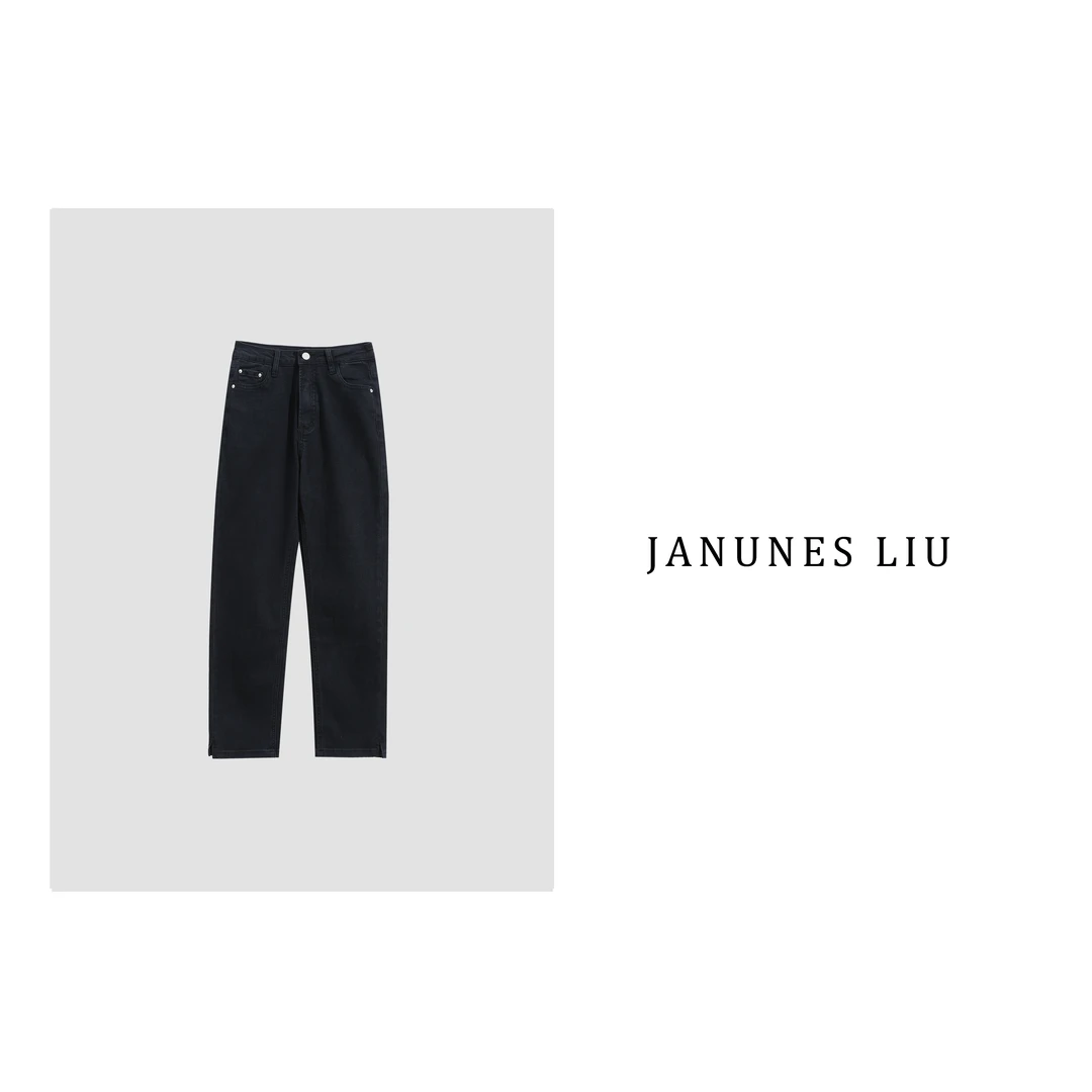 Janunes Liu  2022秋冬新款 经典修身版型净色牛仔裤K439