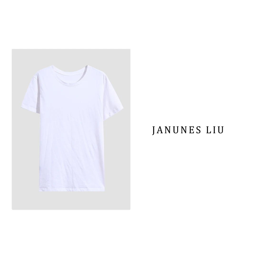 Janunes Liu春季服饰宽松圆领夏季女装休闲百搭净版T恤T455