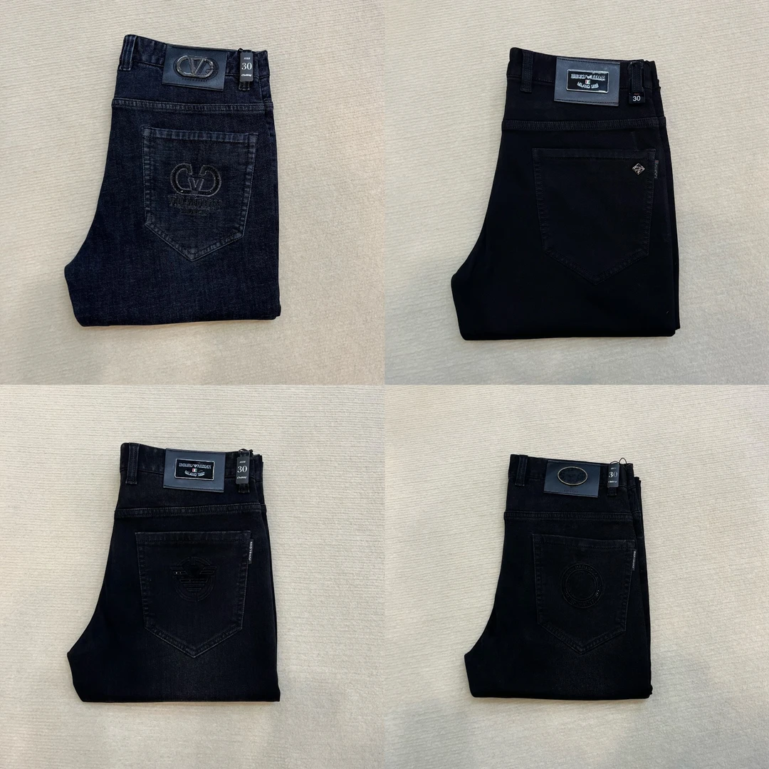 2024秋冬男士时尚弹力修身合体版厚款洗水牛仔裤百搭商务262