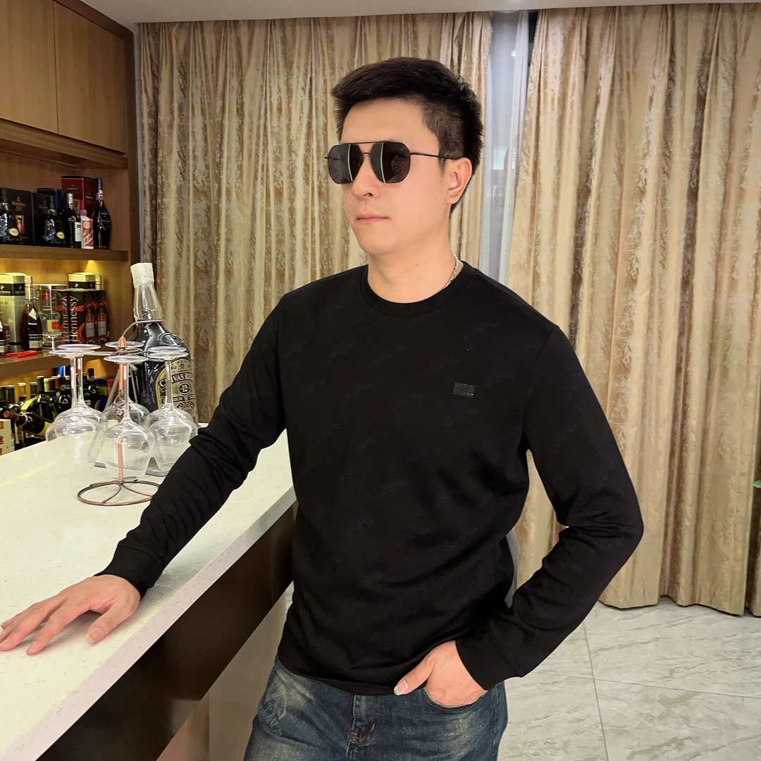 2024秋冬男士新款潮流卫衣印花轻奢欧货时尚休闲休闲圆领6857