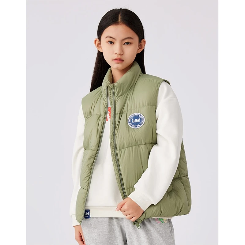 lee童装男女气质儿童羽绒马甲时尚舒适保暖加厚简约气质中大童