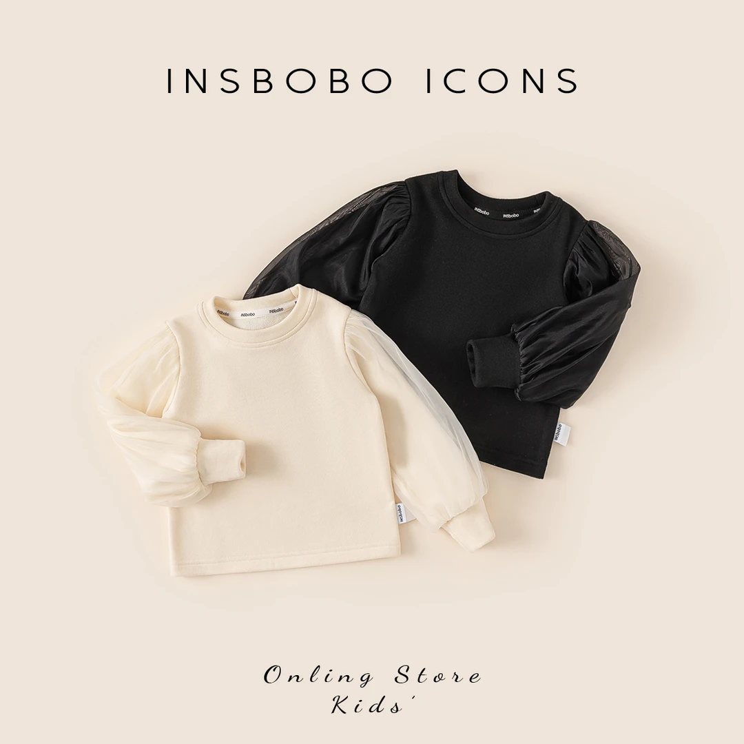 公主风泡泡袖打底衫儿童T恤秋装女孩休闲打底衫女童长袖DY24036