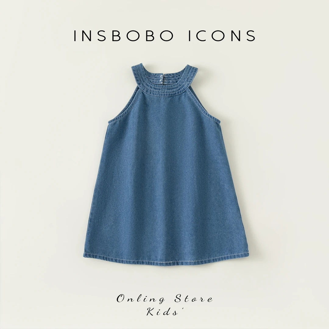 女童连衣裙夏装儿童裙子夏天女宝牛仔裙吊带裙潮 XQ23022