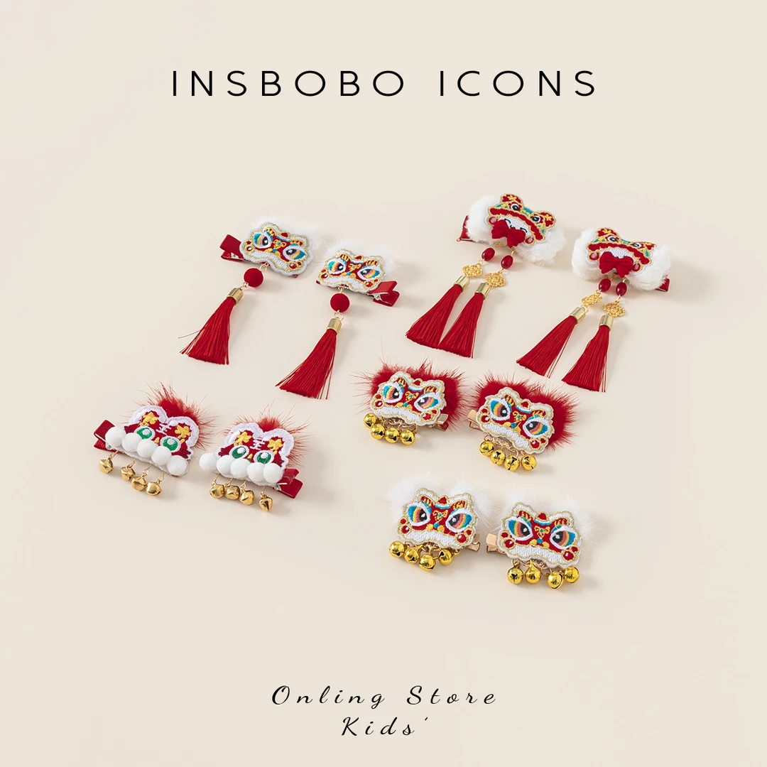 PS24144【24配饰】儿童发饰（新年喜庆发饰毛绒发夹）