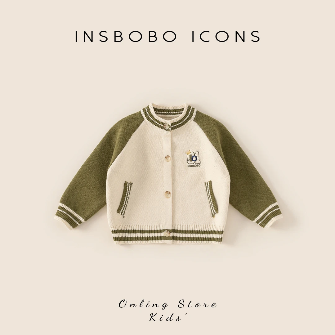 DY84096【冬】儿童上衣（简约休闲字母绣花毛衣外套）