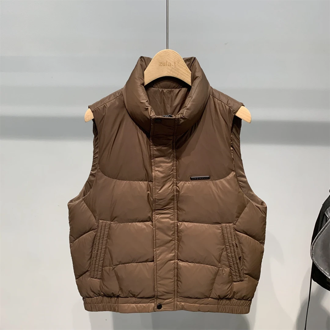 冬季男士潮流坎肩保暖背心青年立领白鸭绒马甲羽绒外套羽绒马甲男