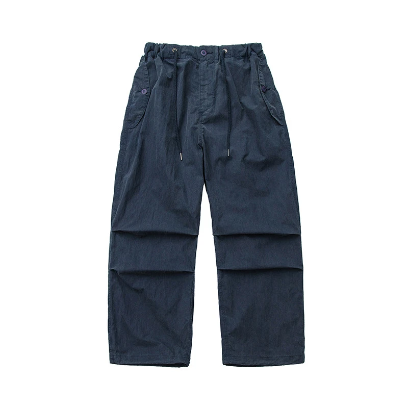 REKNAT日系户外洗水做旧蓝色宽松百搭直筒潮流休闲裤长裤  2132