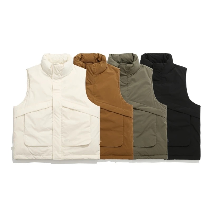 REKNAT日系复古冬季新款百搭休闲杜邦三防立领羽绒背心马甲3253