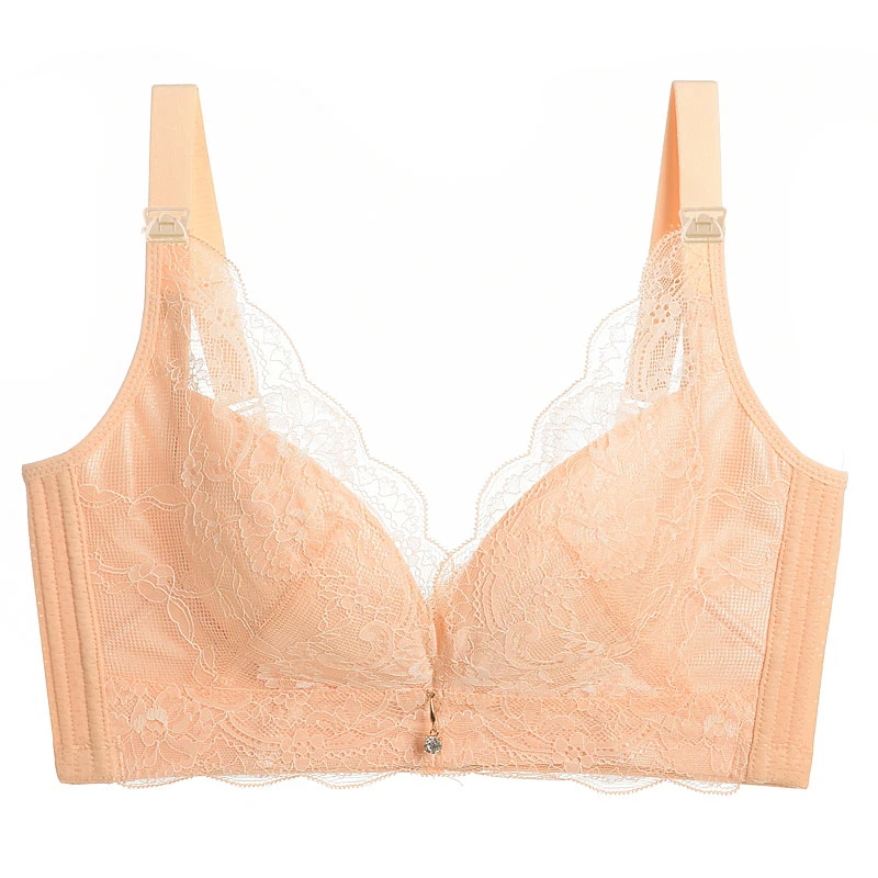 女无钢圈文胸无海绵超薄款大胸显小聚拢调整型大码胸罩哺乳文胸