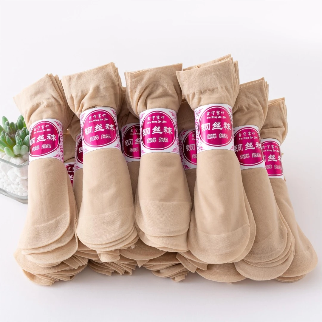 短丝袜女士袜子夏季薄款防勾丝肉色段钢丝袜耐磨短袜面膜钢丝袜女