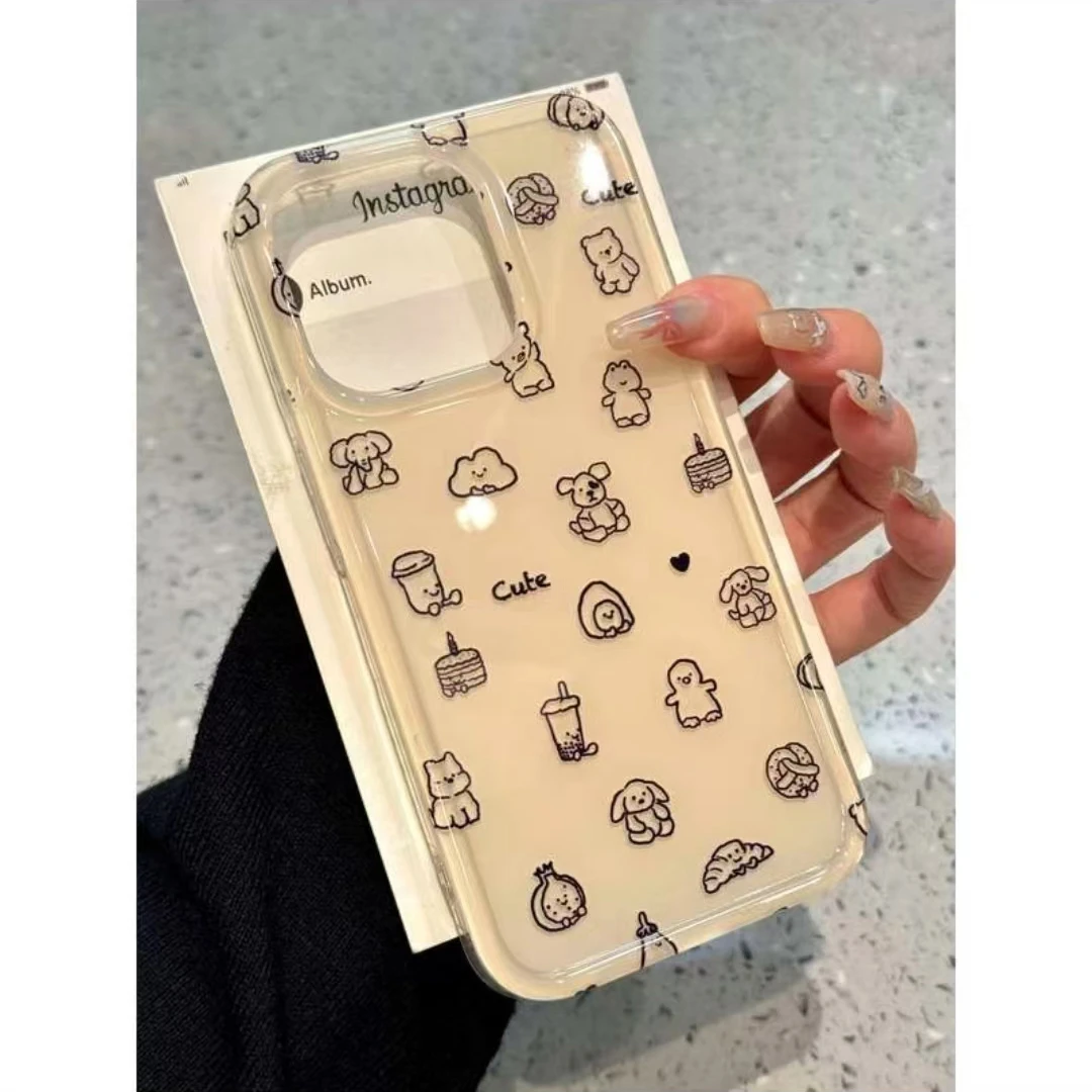 叮霖生日汉堡动物适用iPhone16/15Pro大孔苹果手机壳14/13/12软套