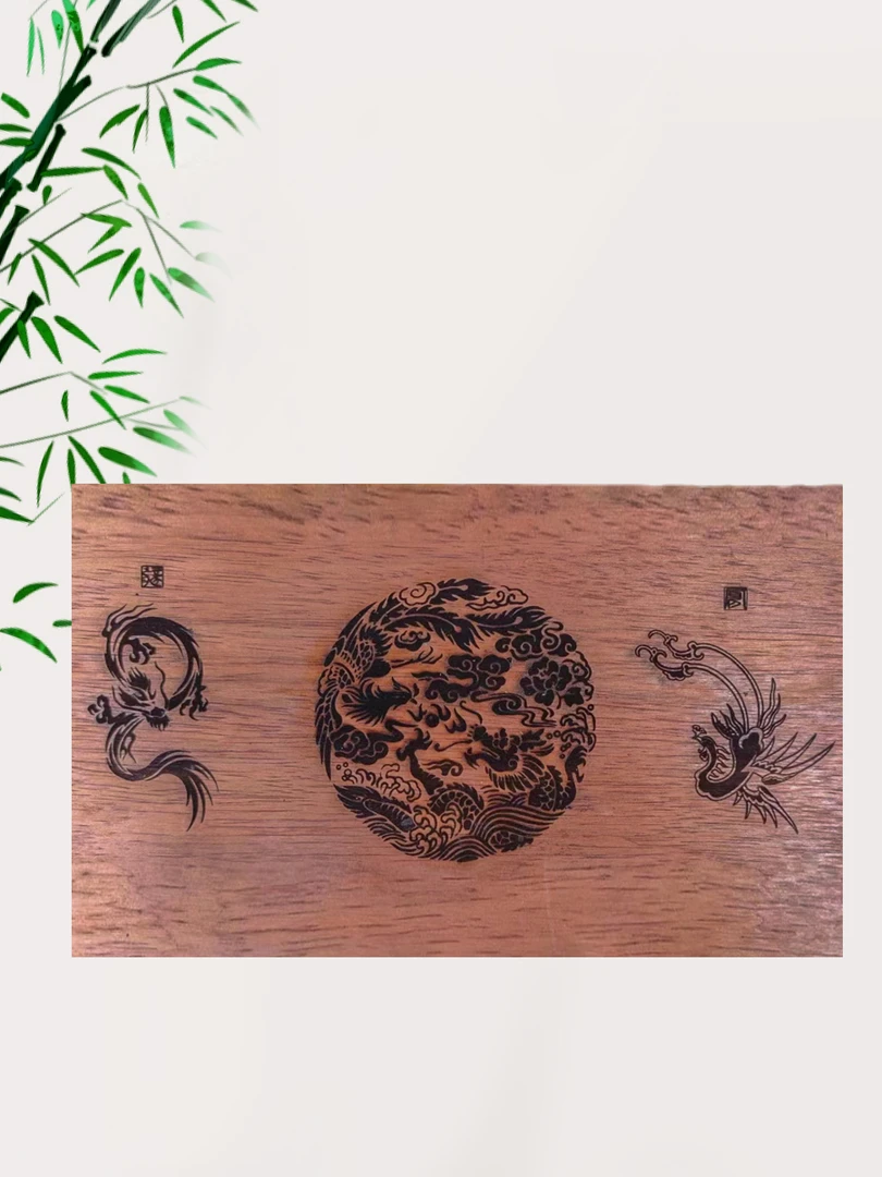 实木雕刻中式高档干泡工艺品摆件复古新中式摆件龙凤呈祥