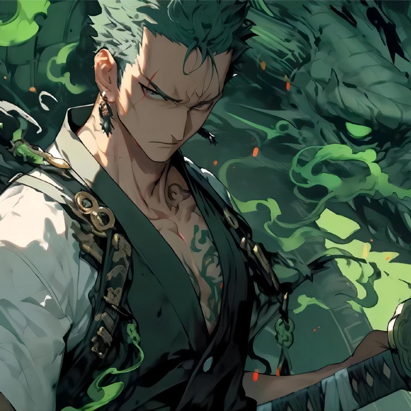 《PVC海贼王》挂画青龙索隆客厅装饰画电竞房卧室40*80 i19