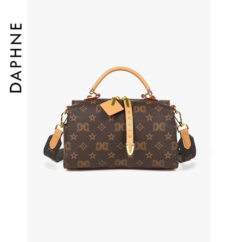 达芙妮印花经典轻奢单肩斜挎包复古10305