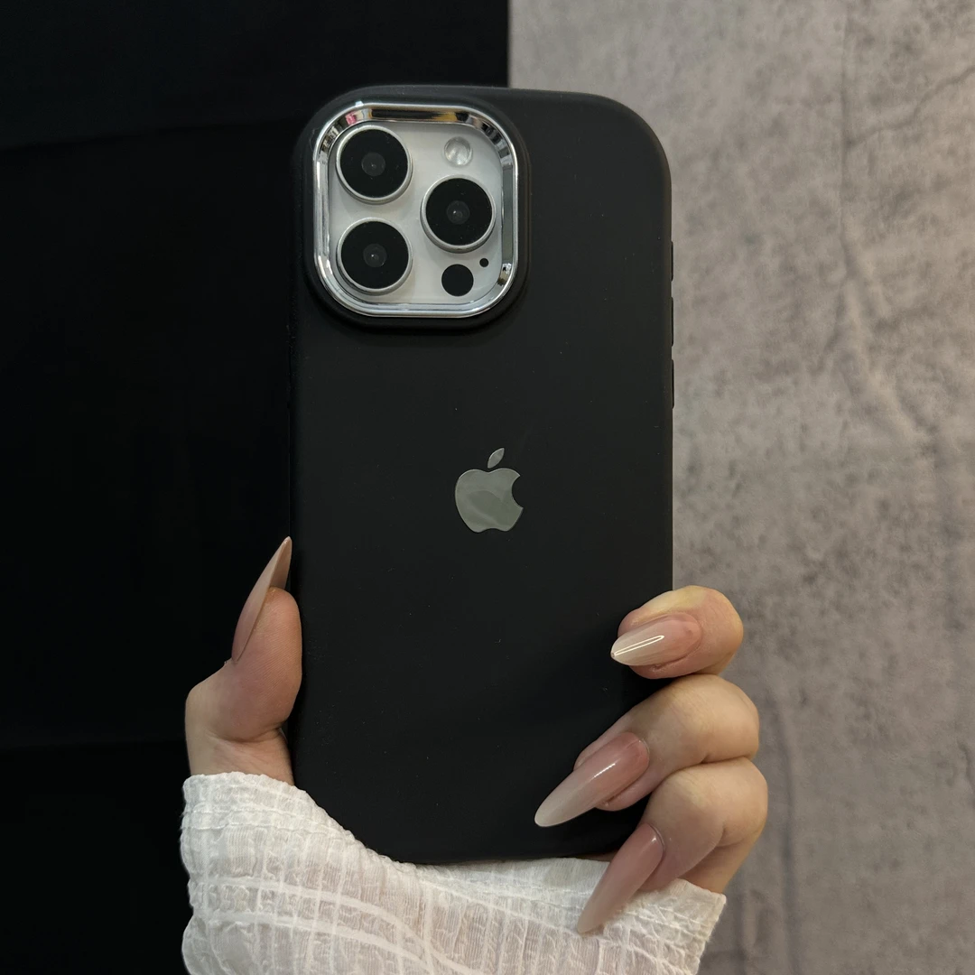 金属镜框适用iPhone15手机壳苹果14promax纯色13/12磨砂防摔新款