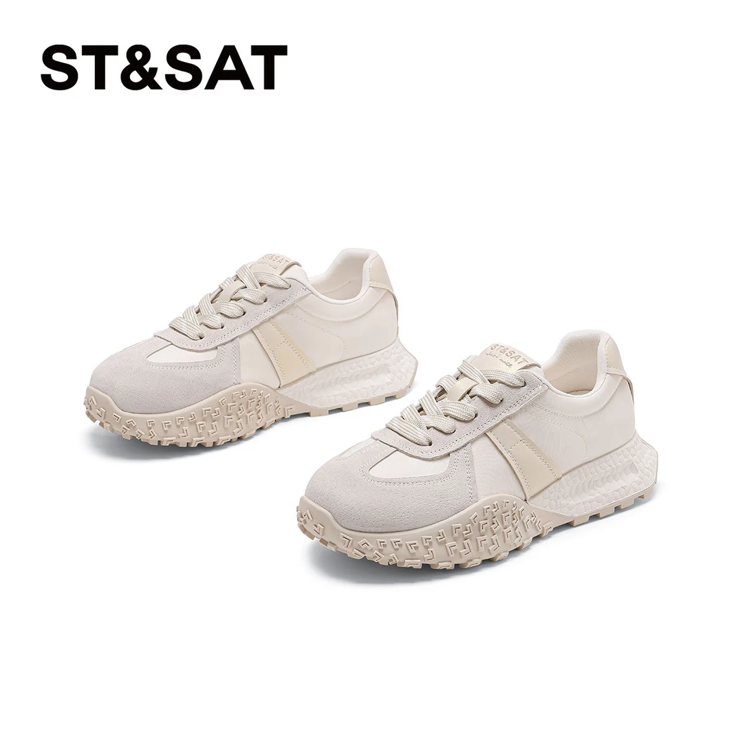 星期六拼色复古阿甘鞋2025新款秋季透气休闲鞋百搭运动板鞋小白鞋