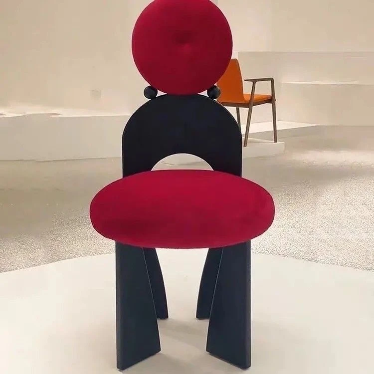 北欧轻奢中古家具耳环椅实木家具梳妆椅子吧台民宿网红餐椅2025年