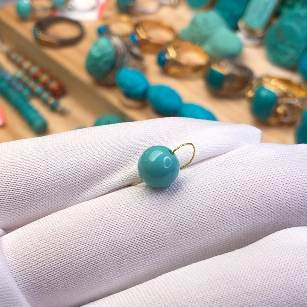 原矿精品绿松石圆珠