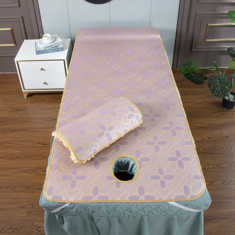 美容床凉席推拿按摩洗头床冰丝藤席美容院纹绣加厚可水洗空调席子