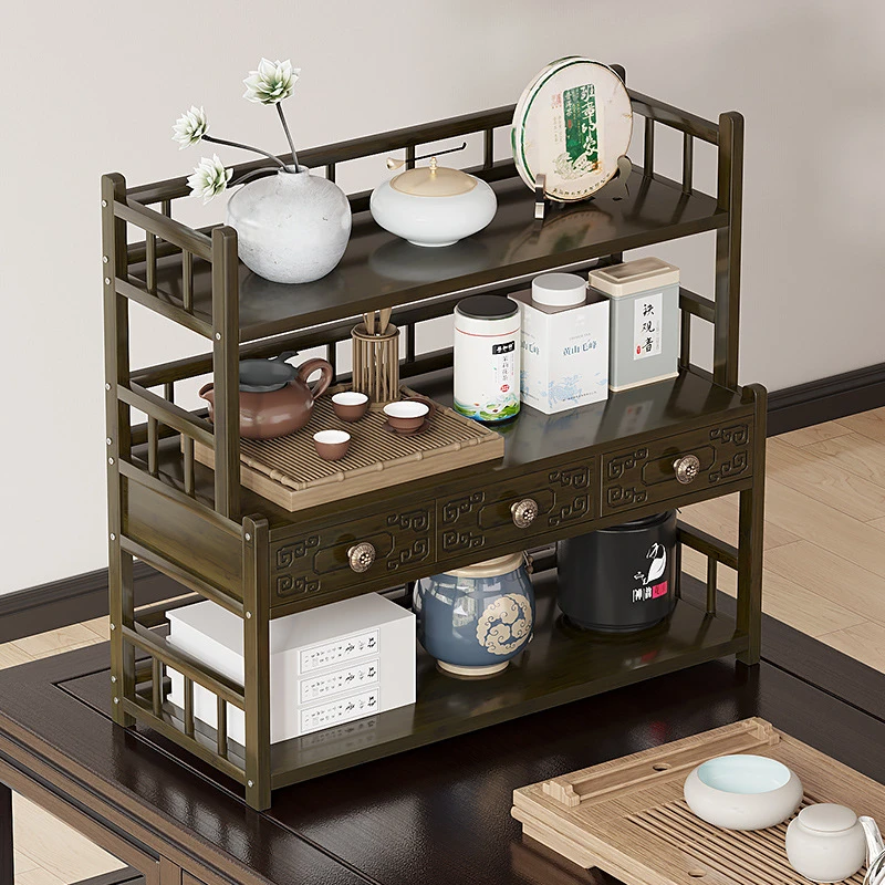 桌面博古架摆设品功夫茶杯置物架收纳架紫砂壶茶器茶具茶壶展示架