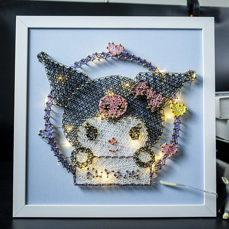库洛米钉子绕线画diy手工制作材料 勾线弦丝缠绕编织画礼物送女生