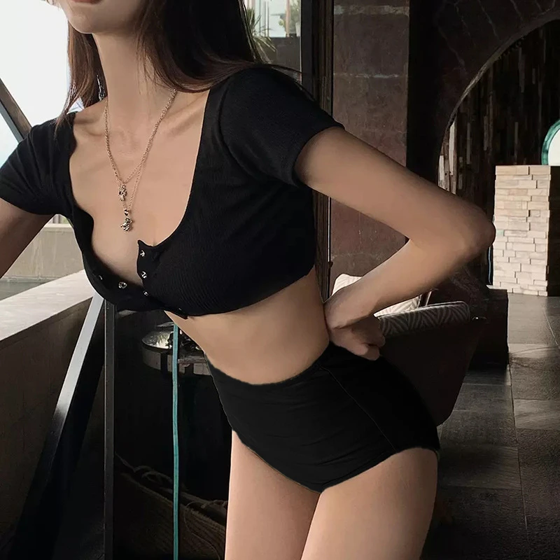 【Moli】聚拢款分体性感高腰泳衣女显瘦沙滩度假温泉泳装游泳露背